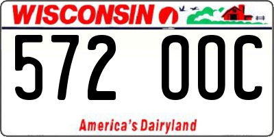 WI license plate 572OOC