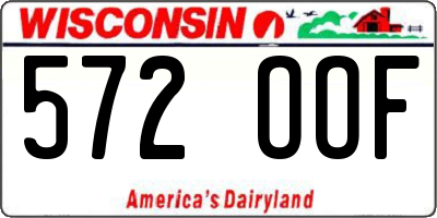 WI license plate 572OOF
