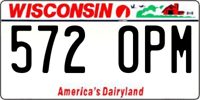WI license plate 572OPM