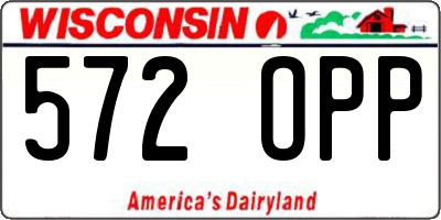 WI license plate 572OPP