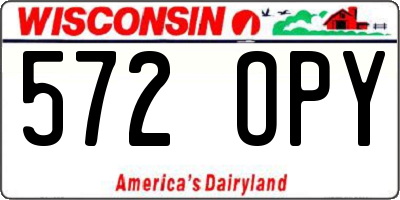 WI license plate 572OPY