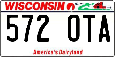 WI license plate 572OTA
