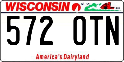 WI license plate 572OTN