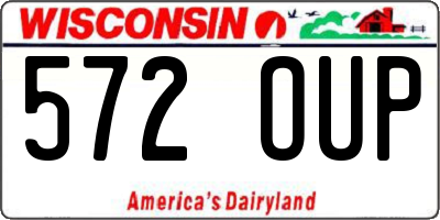 WI license plate 572OUP
