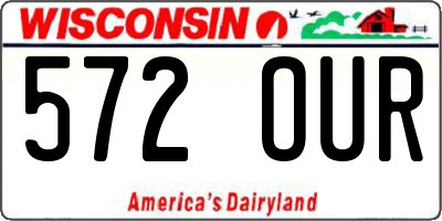 WI license plate 572OUR