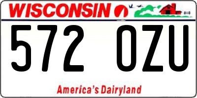 WI license plate 572OZU