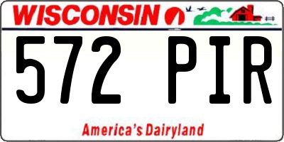 WI license plate 572PIR