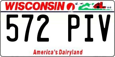 WI license plate 572PIV