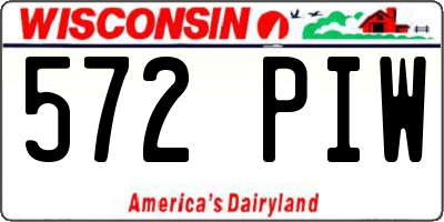 WI license plate 572PIW