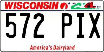 WI license plate 572PIX