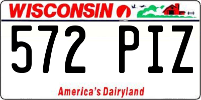 WI license plate 572PIZ