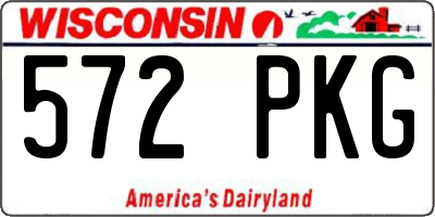 WI license plate 572PKG