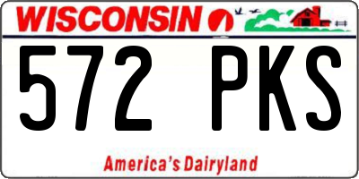WI license plate 572PKS