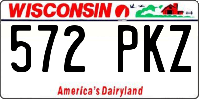 WI license plate 572PKZ