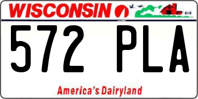 WI license plate 572PLA