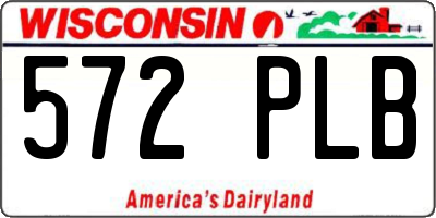 WI license plate 572PLB