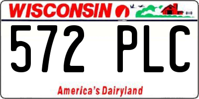 WI license plate 572PLC