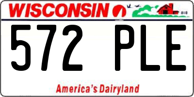 WI license plate 572PLE