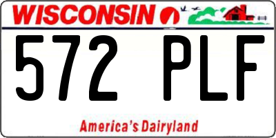 WI license plate 572PLF