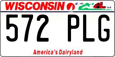WI license plate 572PLG