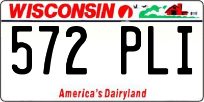 WI license plate 572PLI