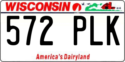 WI license plate 572PLK