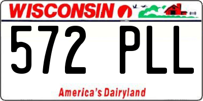 WI license plate 572PLL