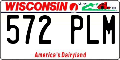 WI license plate 572PLM