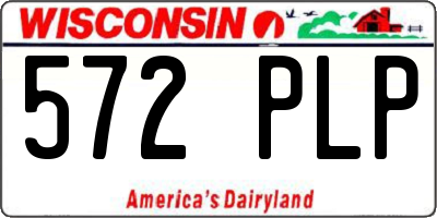 WI license plate 572PLP