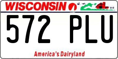 WI license plate 572PLU