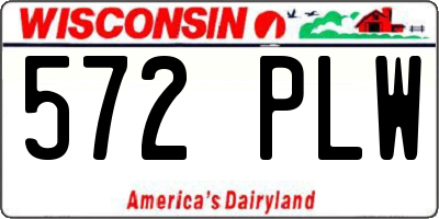 WI license plate 572PLW