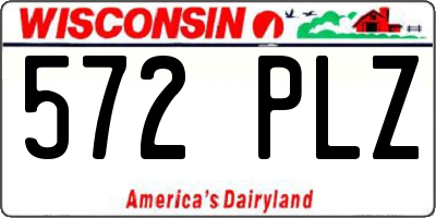 WI license plate 572PLZ