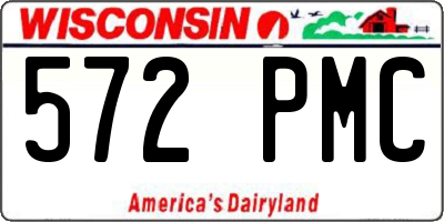 WI license plate 572PMC