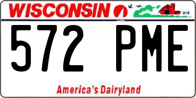 WI license plate 572PME