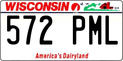 WI license plate 572PML