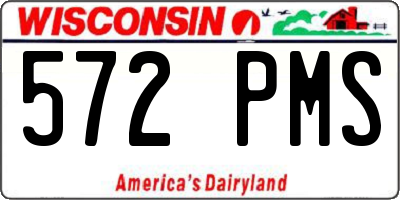 WI license plate 572PMS