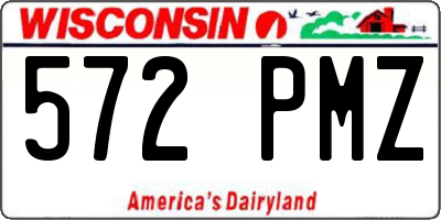 WI license plate 572PMZ