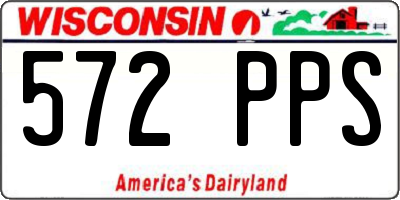 WI license plate 572PPS