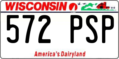 WI license plate 572PSP