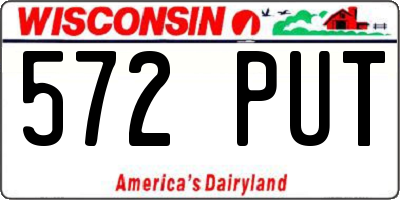 WI license plate 572PUT