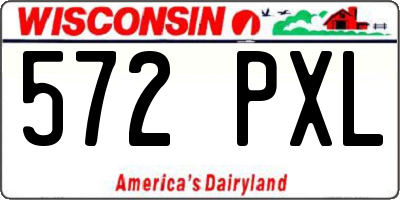 WI license plate 572PXL