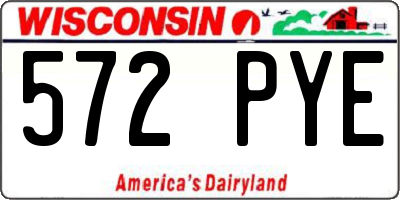 WI license plate 572PYE