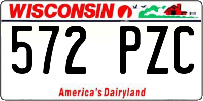 WI license plate 572PZC