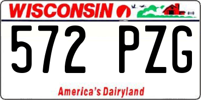 WI license plate 572PZG