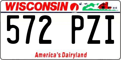 WI license plate 572PZI