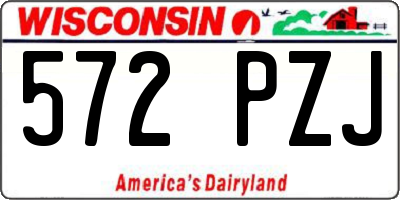 WI license plate 572PZJ