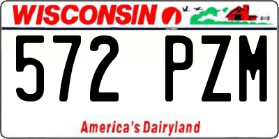WI license plate 572PZM