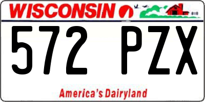 WI license plate 572PZX