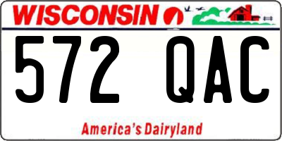 WI license plate 572QAC