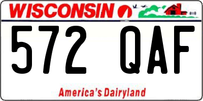 WI license plate 572QAF